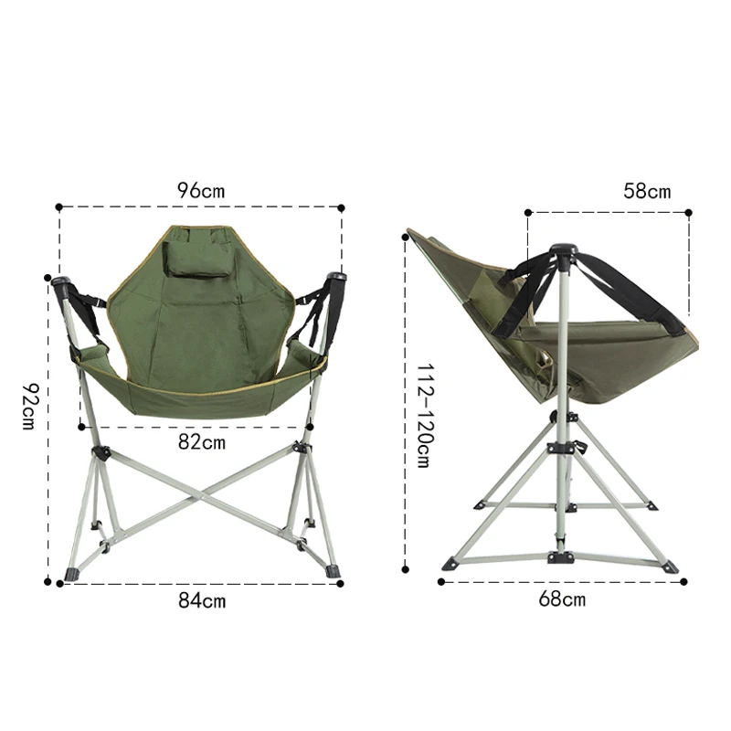 Swing Chairs Outdoor Camping Rocking Chair Portable Rockable Folding Moon Chair Foldable Beach Lounging Chair