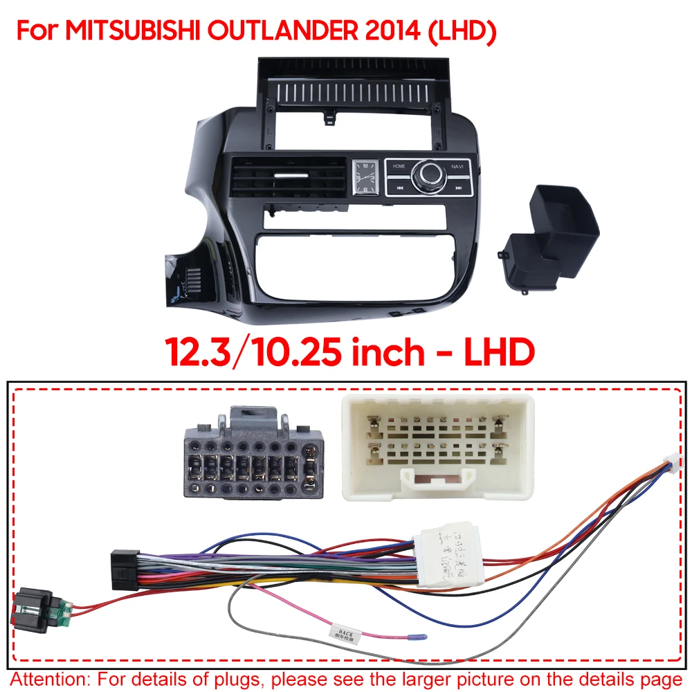 

For MITSUBISHI OUTLANDER 2014 LHD 12.3/10.25INCH Car radio Dashboard Refitting Installation Frame Stereo Panel Dash Mount Kit