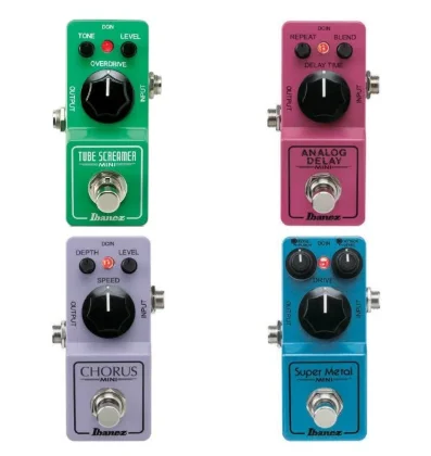 Ibanez Mini Guitar Effect Pedals - TS Mini, Analog Delay, Chorus, Super Metal,850 Fuzz with excellent touch sensitivity