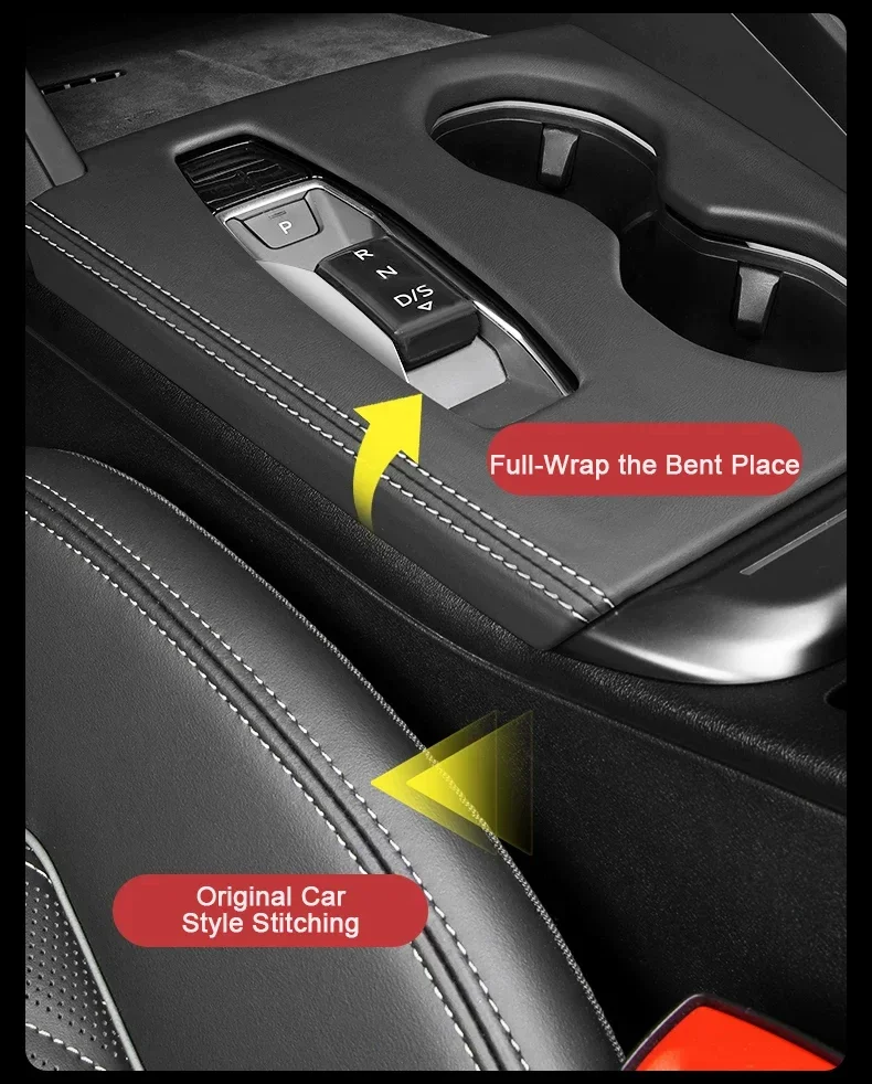 Für Audi Q5 Q5L GU 2026 Leder-Verkleidung Innenraum-Armlehnenabdeckung Mittelkonsole Türgriffschutz Auto-Zubehör