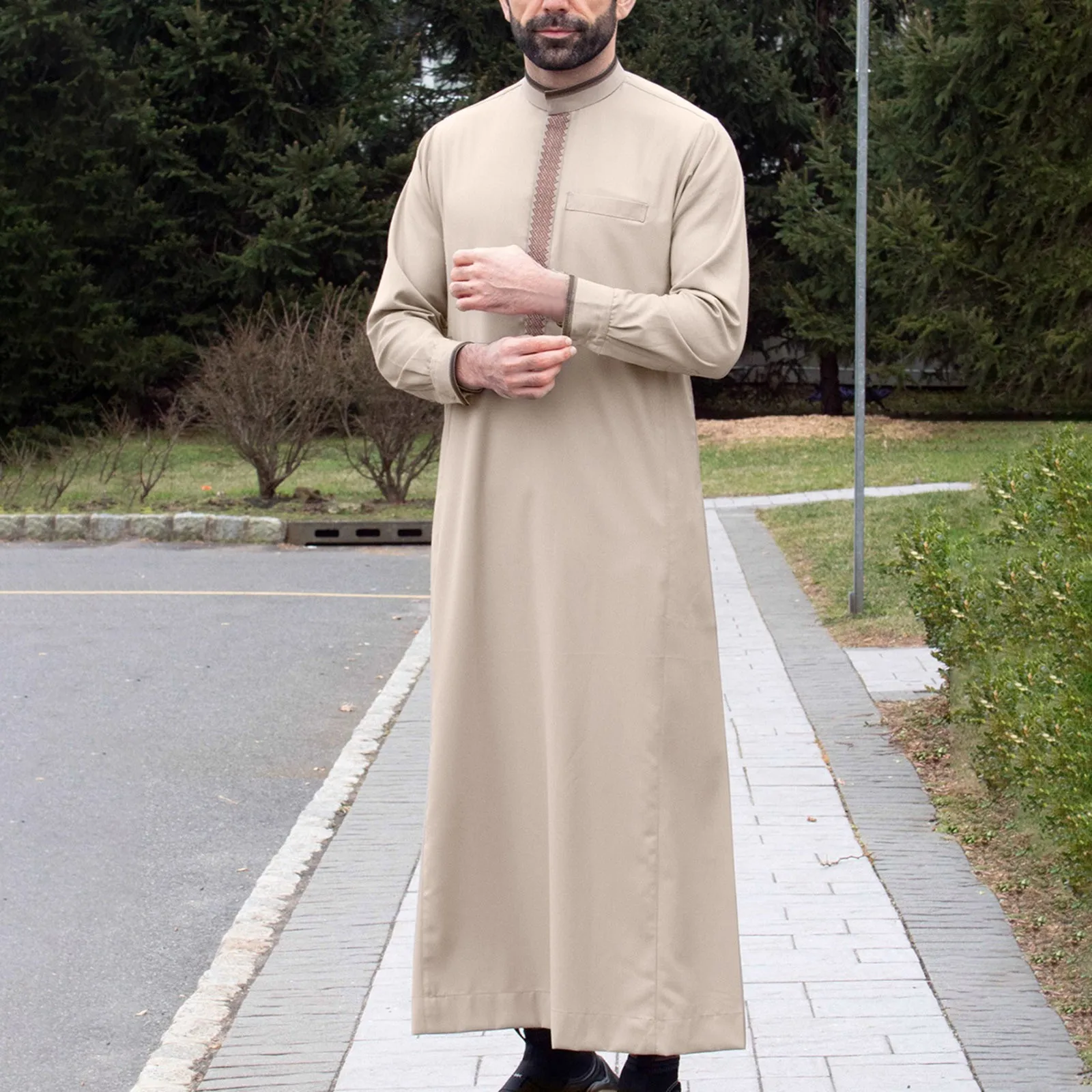 Muslim Abaya Prayer Kaftan Men Kimono Dishdasha Turkey Arabic Djellaba Islam Jubba Thobe Morocco Pocket Robe Ramadan Eid Abayas