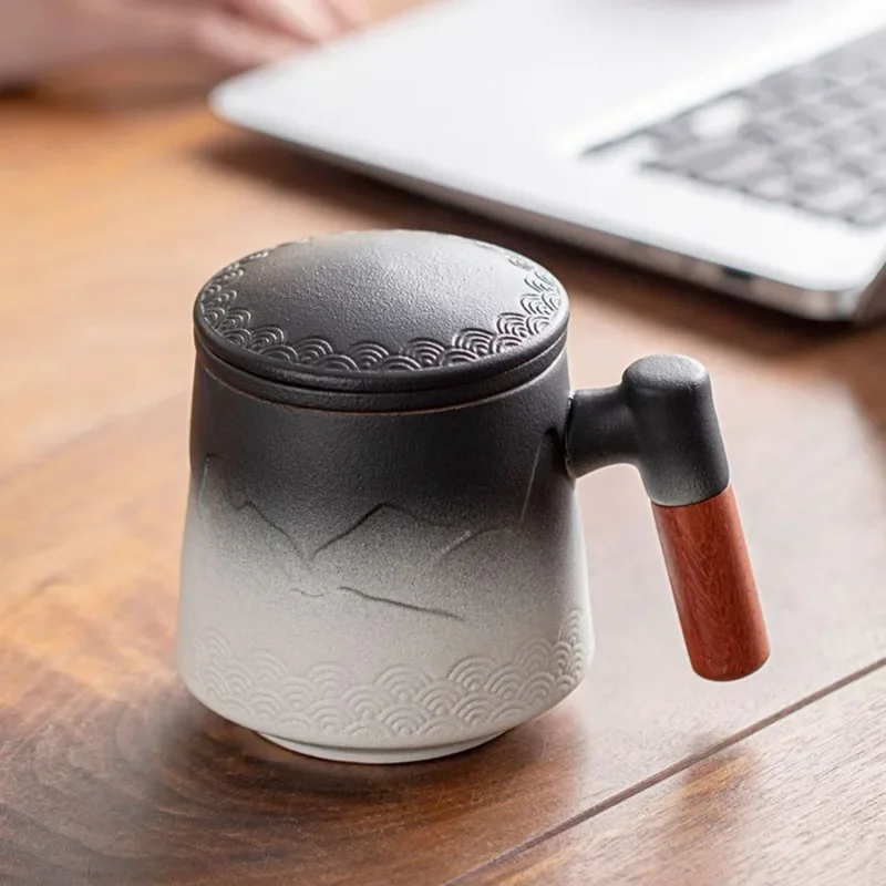 

Ceramic office personal mug tea separation tea with tea can gift box