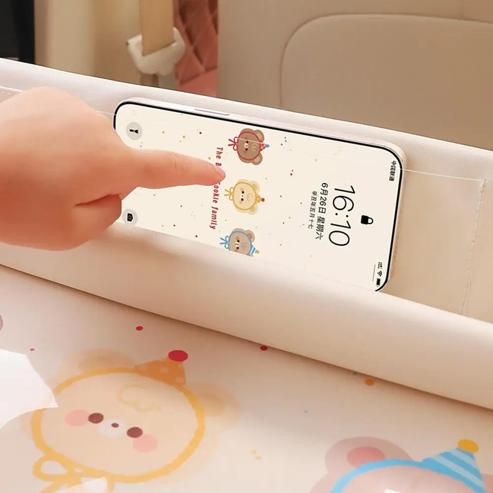 Kindersitz-Ablage Wasserdichter Reise-Spieltisch für Kindersicherheitssitz mit Cartoon-Motiven und mehreren Taschen für die Rücksitzaktivitäten – Detail 28