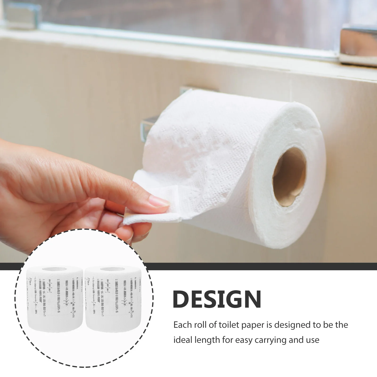 

2 Rolls Mathematical Formula Printing Toilet Paper Novelty Funny Design For Travel Home Soft Skin-Friendly Tissue Paper Roll