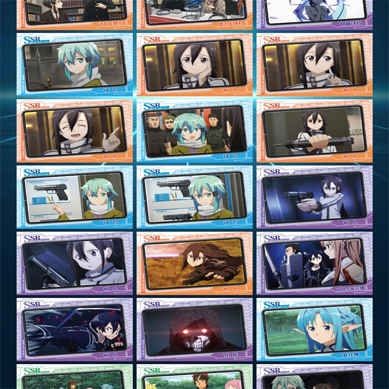 Wholesale SAO Sword Art Online Collection Cards Anime Kirigaya Kazuto Yuuki Asuna Leafa SSP Card Kids Table Toys Birthday Gift