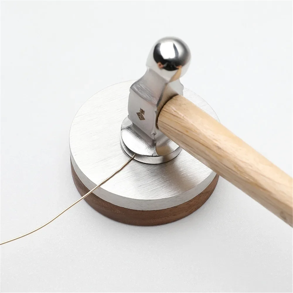 Creative Hammer Mini Wooden Hammer Stainless Steel Jewelry Round Head DIY Hammer Multifunctional Manual For Leather
