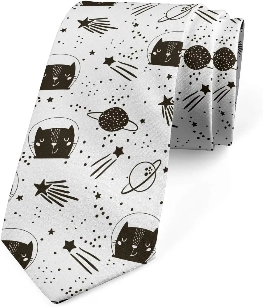 

Manga Cats Space Ambesonne Multicolor Modern Men's Tie Print One Size Festival Fashion Novelty Silm Necktie