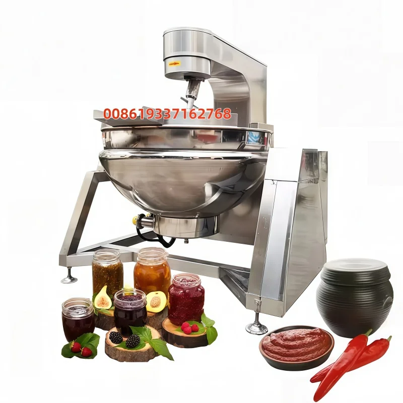 400L Automatic Planetary Cooking Mixer Machine Gas Heating Double Jacketed Kettle for Sauce Food Processing