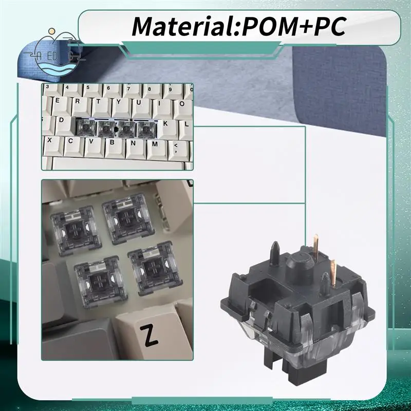 

AED6-45 шт. V3 Pro кремово-черные переключатели 5-контактный линейный переключатель 55Gf с пылезащитным стержнем, совместимый с механической клавиатурой MX