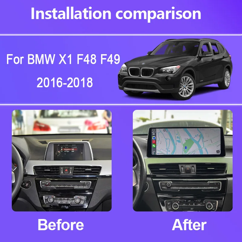 12.3 Inch For BMW X1 F48 F49 2016-2018 Dual System Android 15 8-Core Car Multimedia Player Stereo Receiver Car Radio GPS Carplay