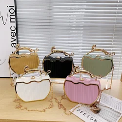 2024 Popular Personalized Creative Design Shoulder Crossbody Bag Women's High Grade Chain Metal Handheld Box Small Square Bag