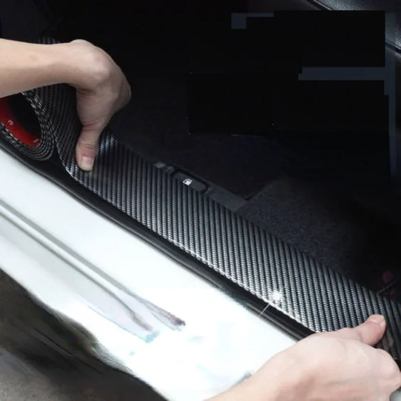 New Door Sill Kick-proof Stickers, Scratch-resistant Carbon Fiber Pattern Car Door Stickers, 3D Door Sill Protective Stickers