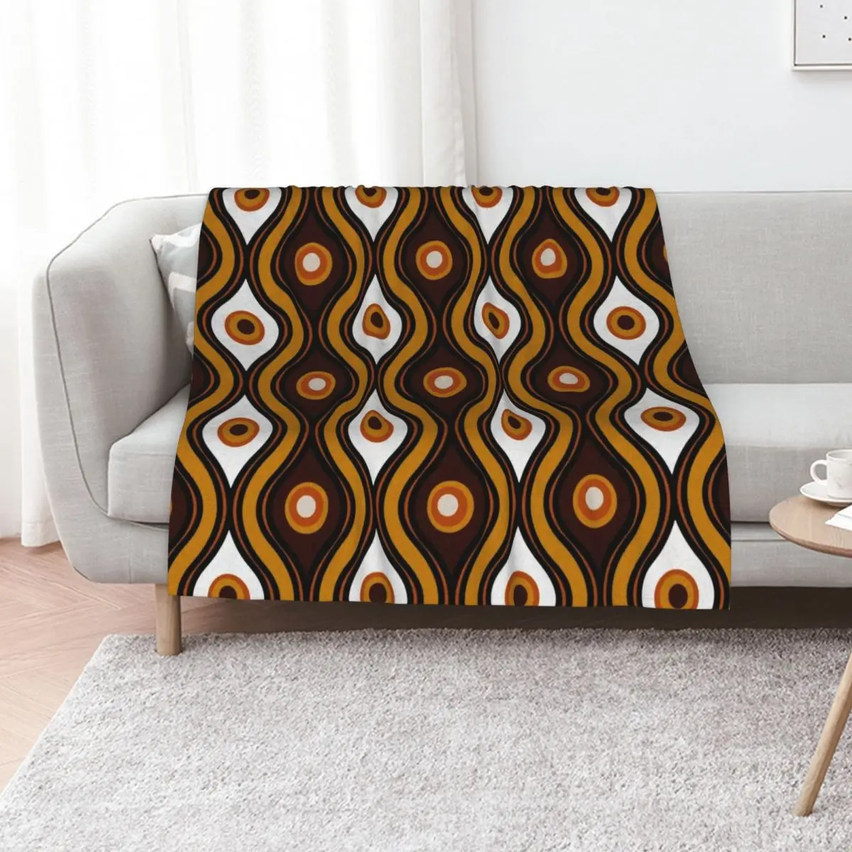 Retro 1970's Style Seventies Vintage Pattern Throw Blanket Stuffeds Sofas Winter beds Hairy Sleeping Bag Thins Blankets