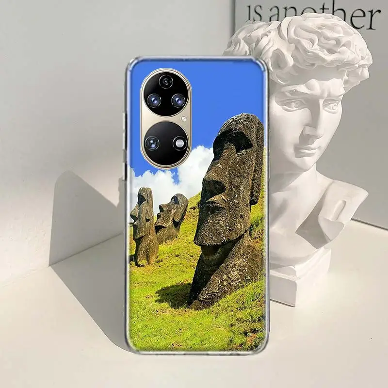 Statues of Easter Island Phone Case For Huawei P50 P40 Pro P30 Lite P20 P10 Mate 10 20 Lite 30 40 Pro Cover Coque