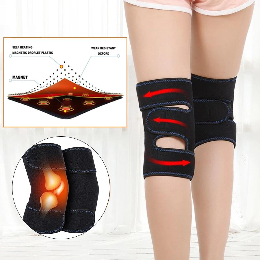 Thermal Self Heating Knee Protector Adjustable Heat Therapy Knee Support Brace Warm Knee Wrap for Running Hiking Sports