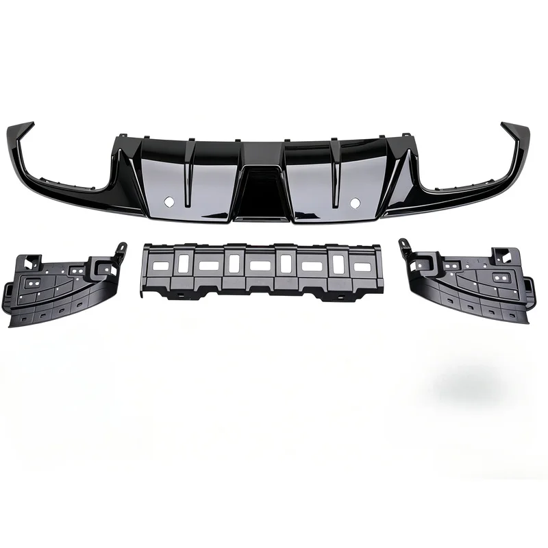 High Quality Rear Diffuser With Exhaust Tips Bumper Lip For C Class W205 Coupe C200 C300 C63 Exterior Tuning Parts