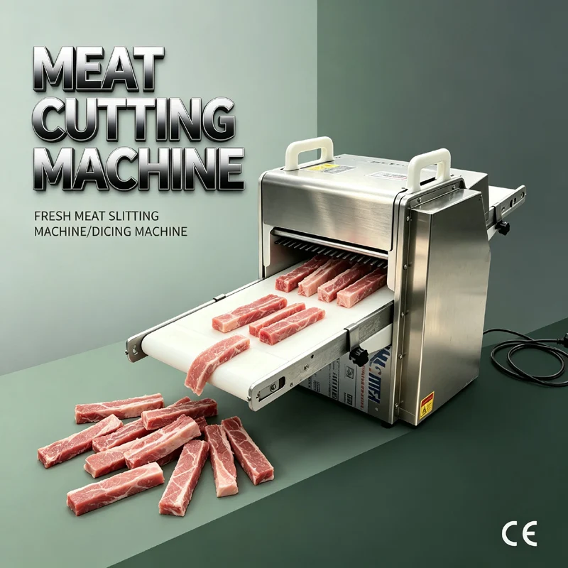 Automatic Commercial Meat Strip Dicing Machine Fresh Meat Slicing Shredding Cutting Machine For Canteen Restaurant Supermarket