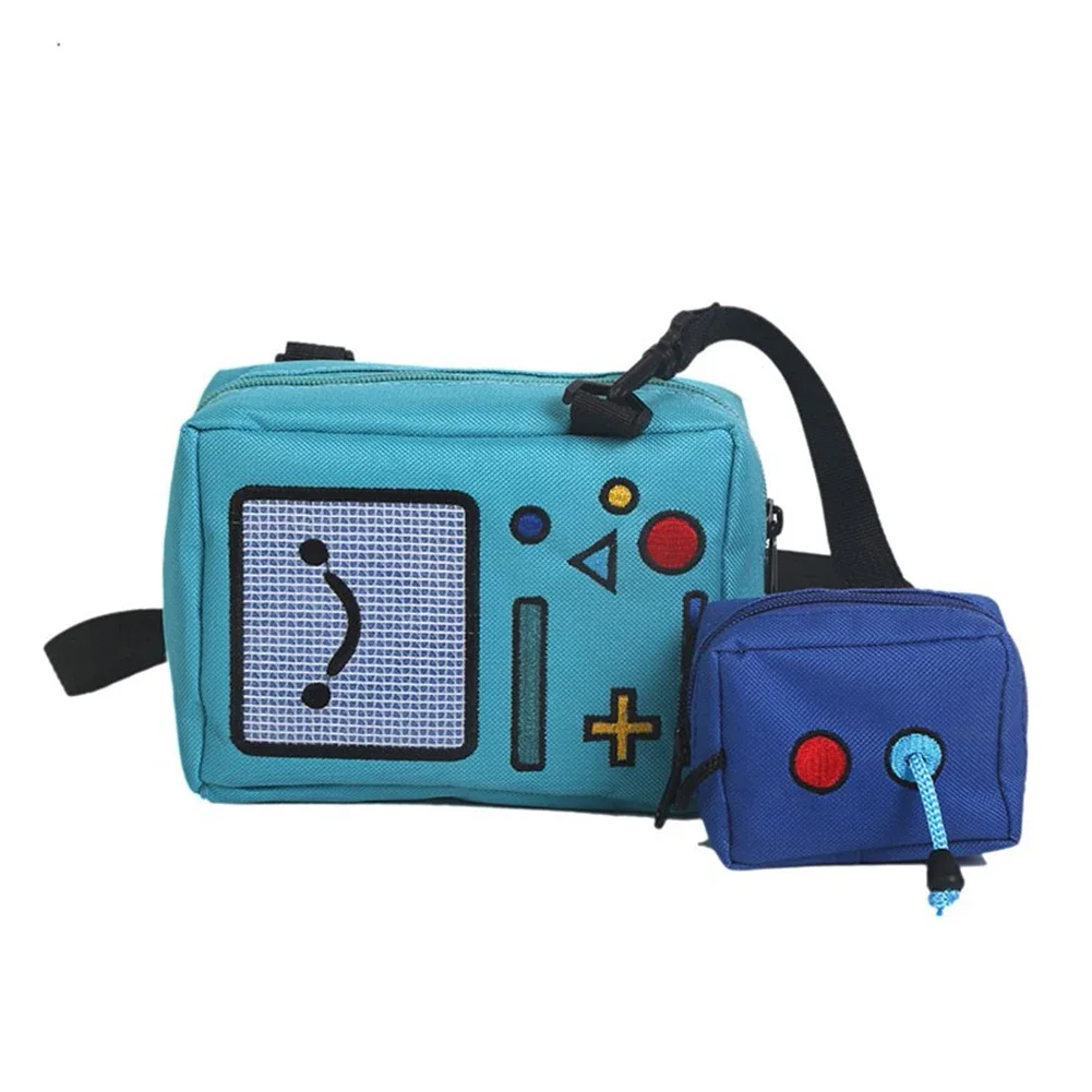 Cartoon Anime Adventure Time BMO Bags for Women Phone Purse Female Canvas Game Machine Small Shoulder Bag Funny Crossbody Bag