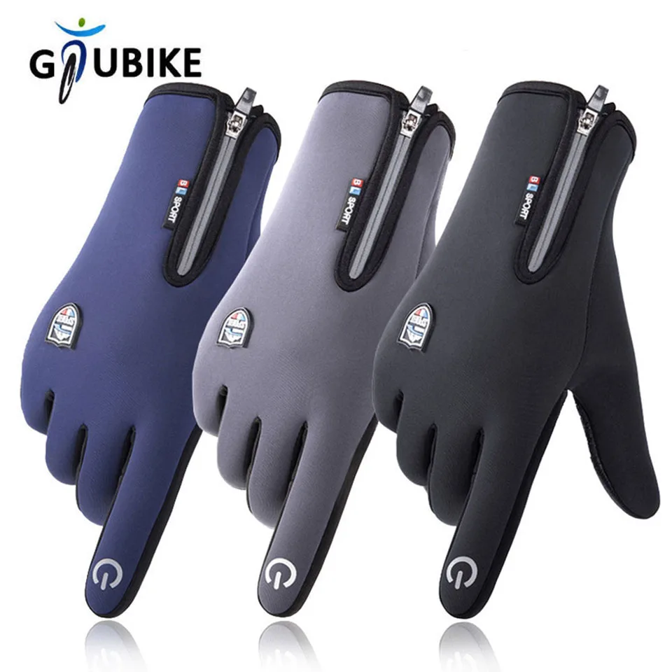 AliExpress GTUBIKE Cycling Gloves Men Women Autumn Winter Fleece Reflective Anti-Slip Gloves Water-Repellent Motorcycle Touch-Screen Glove