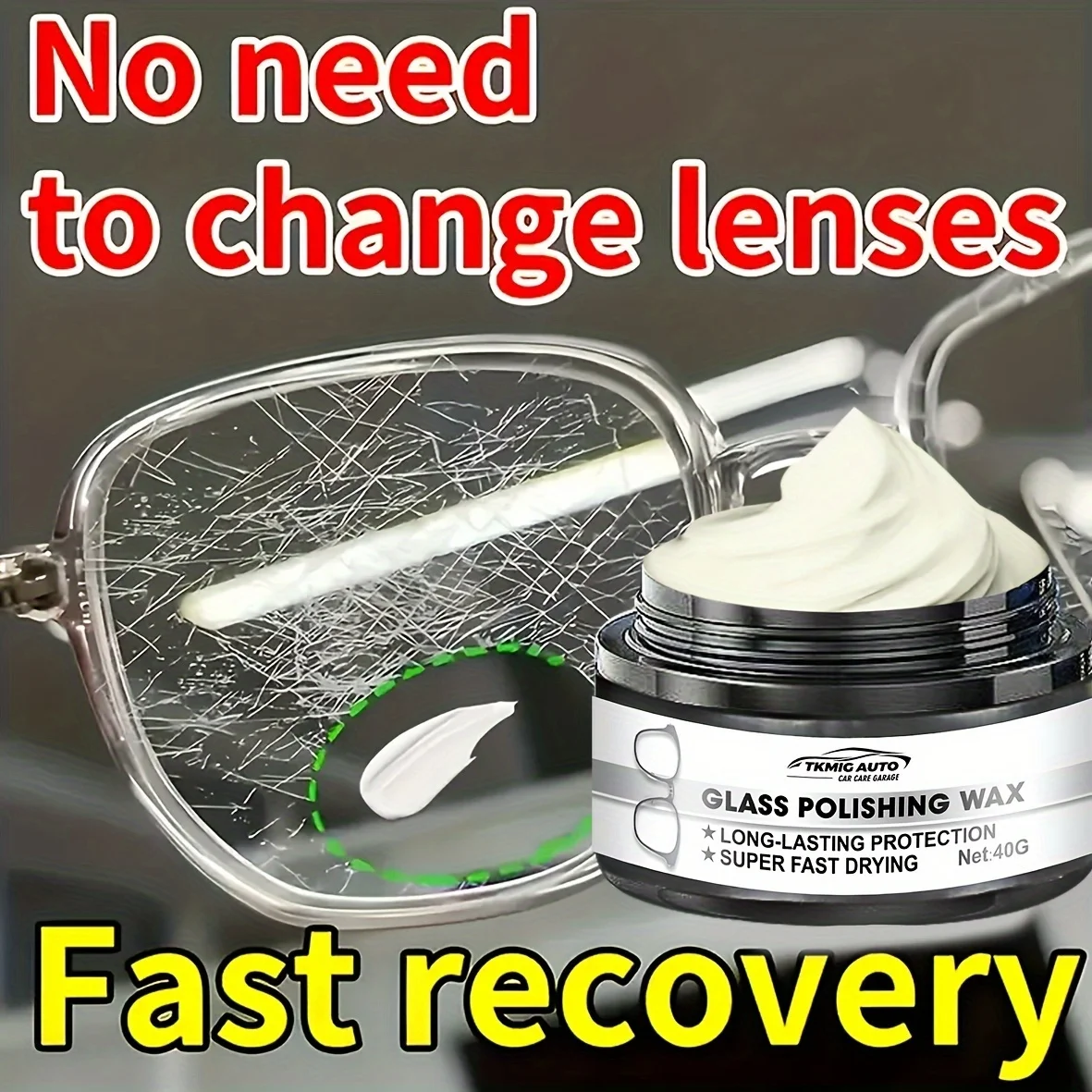 Multi functional glass scratch repair paste, updates glass, solves scratches, efficient repair paste, uses glass doors, windshie