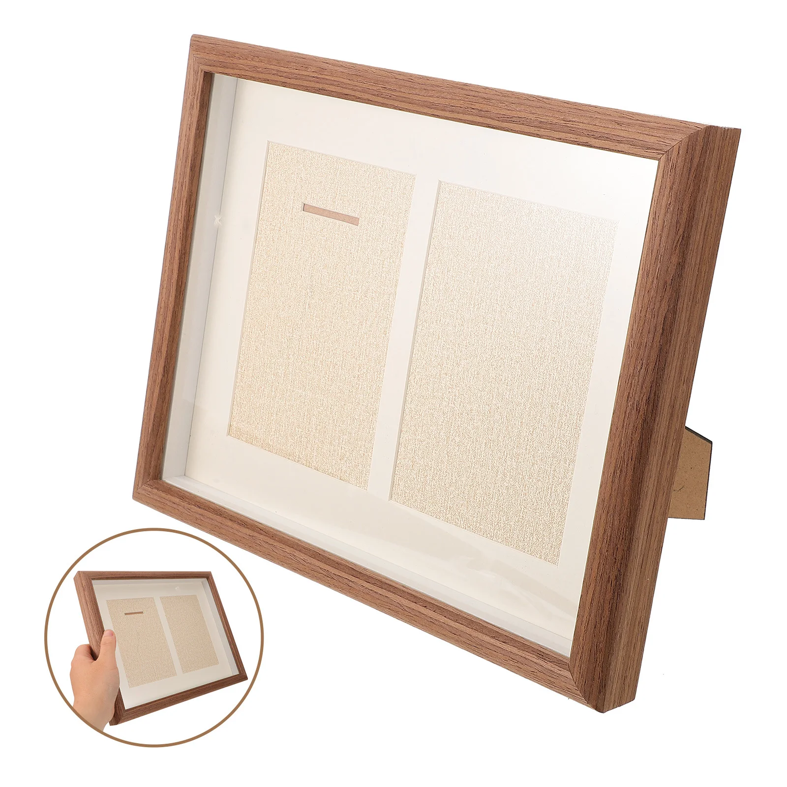 Marco de exhibición de medallas, estuche de sombra de madera, ahorro de espacio, caja de presentación de medallas, marco de fotos, estuche de insignia