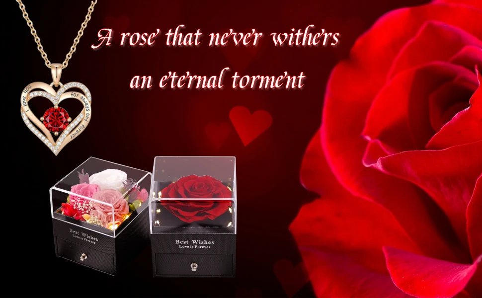 Luxurious Rose Gift Box Necklace – Perfect Valentine's Day Gift