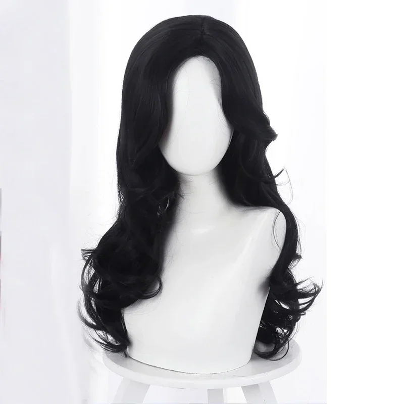 Halloween The Witch Yennefer of Vengerberg Long Black Wavy Wig  Women Role Play Black Hair Cosplay Wavy Wig   Wig Cap