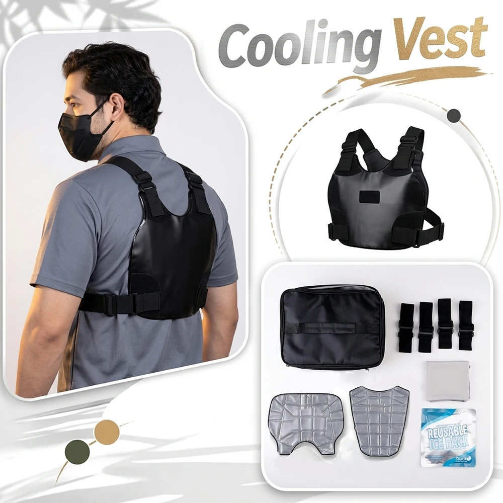 

PCM Refrigeration Cooling Vest Body Cooling Gear with Adjust-Straps Heatstroke Prevention Gear for High-Temperature Outdoor Work
