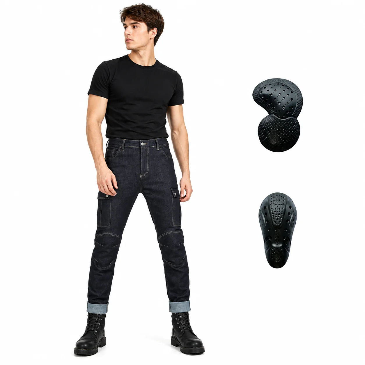 

Unisex CE Protective Motorcycle Jeans, Retro Slim Fit Biker Pants, Anti-Fall Casual Off-Road Riding Trousers