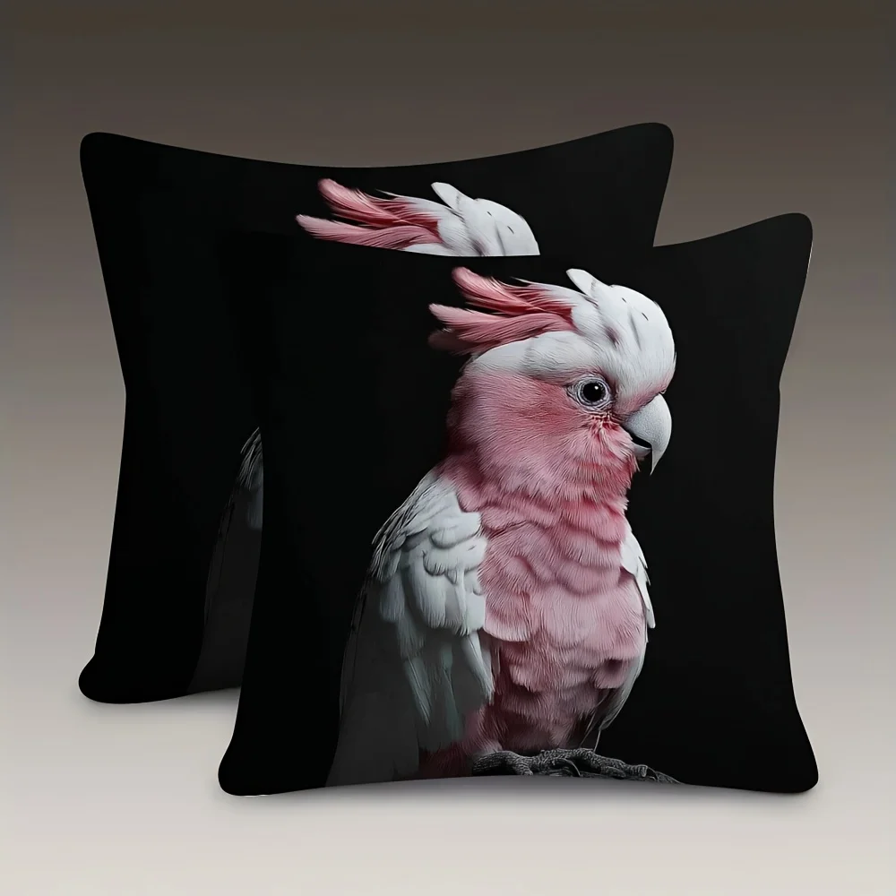 Double Sided White Cockatoo Bird Design Soft Throw Pillow Cover for Bed Sofa and Lounge Chair Home Decoration
