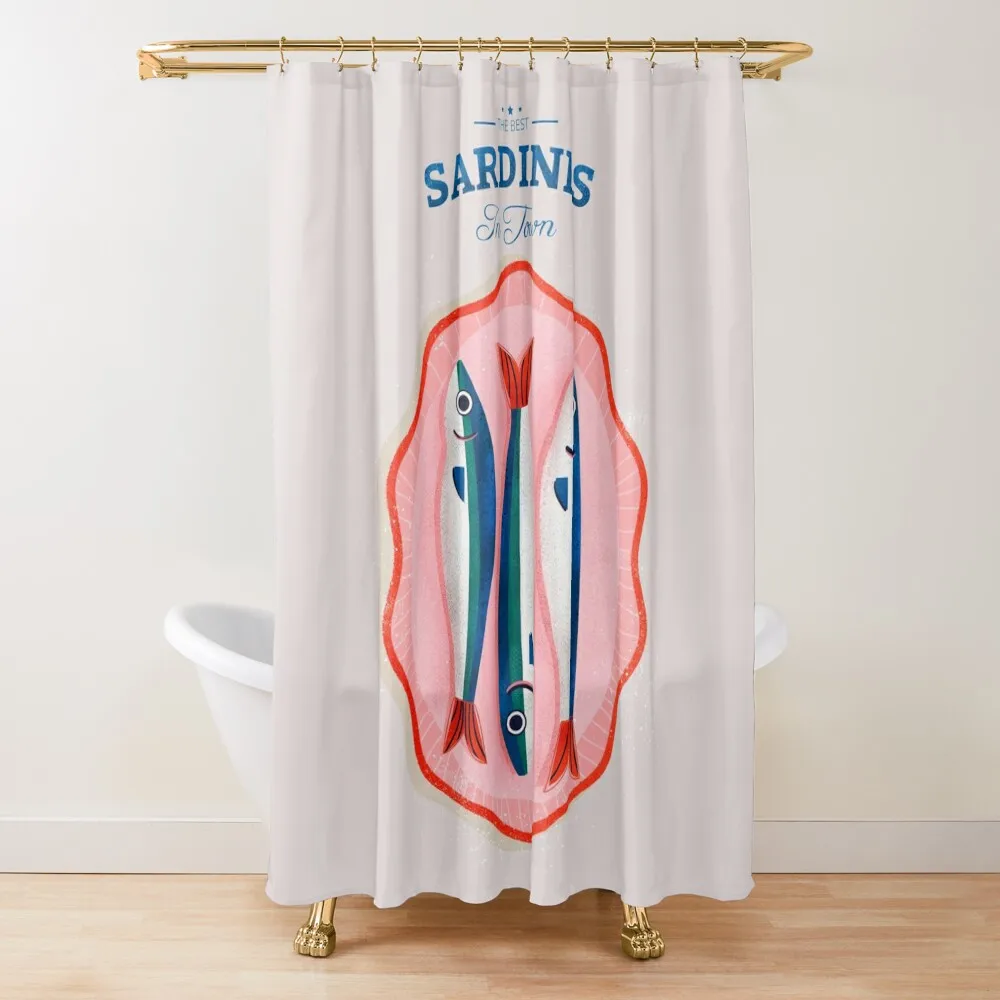 

Plate of Sardines Shower Curtain Shower Bath Waterproof Fabric Shower For Bathroom Set Sets For Bathroom Curtain