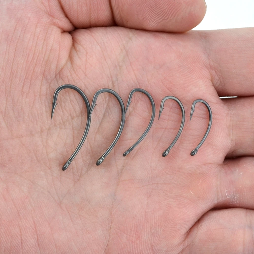 Hirisi 30x kait pancing ikan mas dengan mata mikro Barb baja karbon tinggi kait ikan PTFE dilapisi aksesoris memancing X915