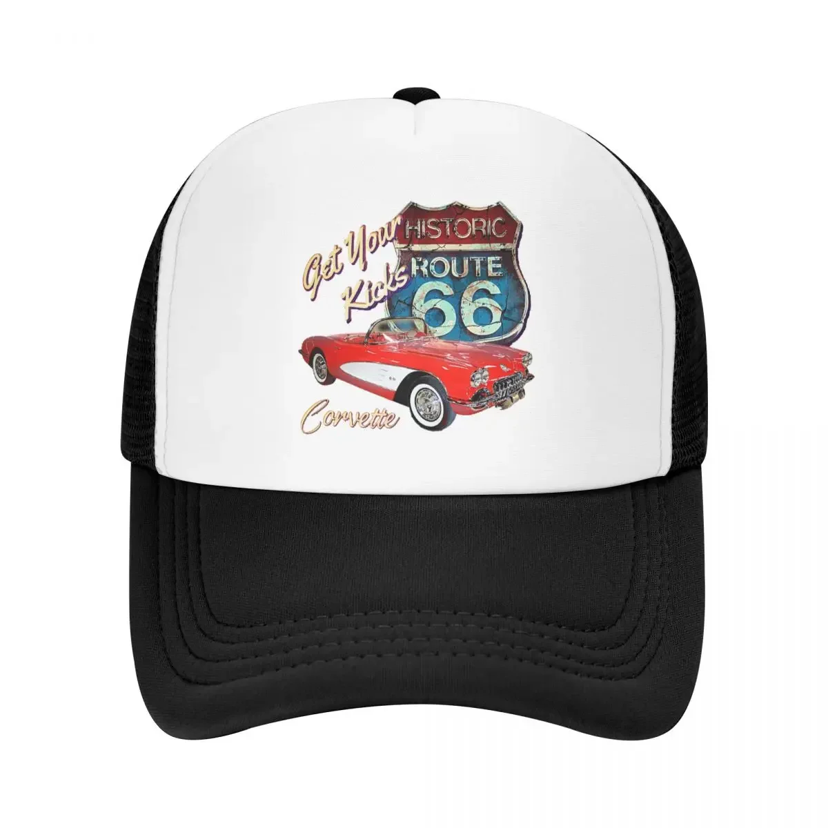 1956 Chevy-Bel Air Car Street Hot Rod Antique Route 66 Cap Mesh Baseball Caps Adjustable Hat Hip Hop Summer Unisex Baseball Hats