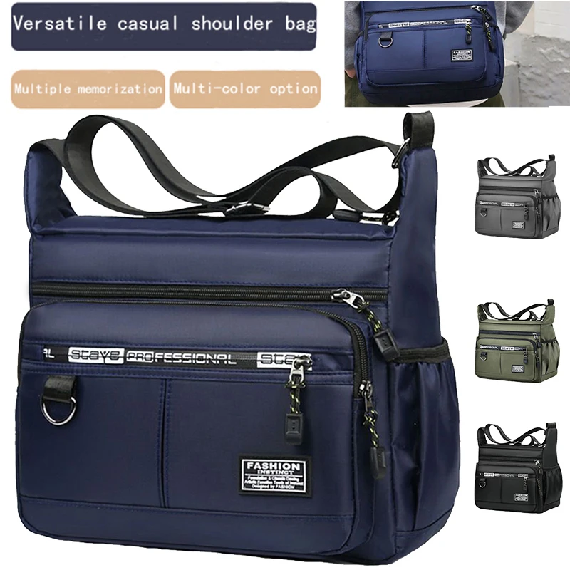 トレンディでスタイリッシュなマルチポケットショルダーバッグ、マルチカラー、ポータブル、機能的、調節可能なストラップ、日常使用、プロ仕様のディテールバッグ