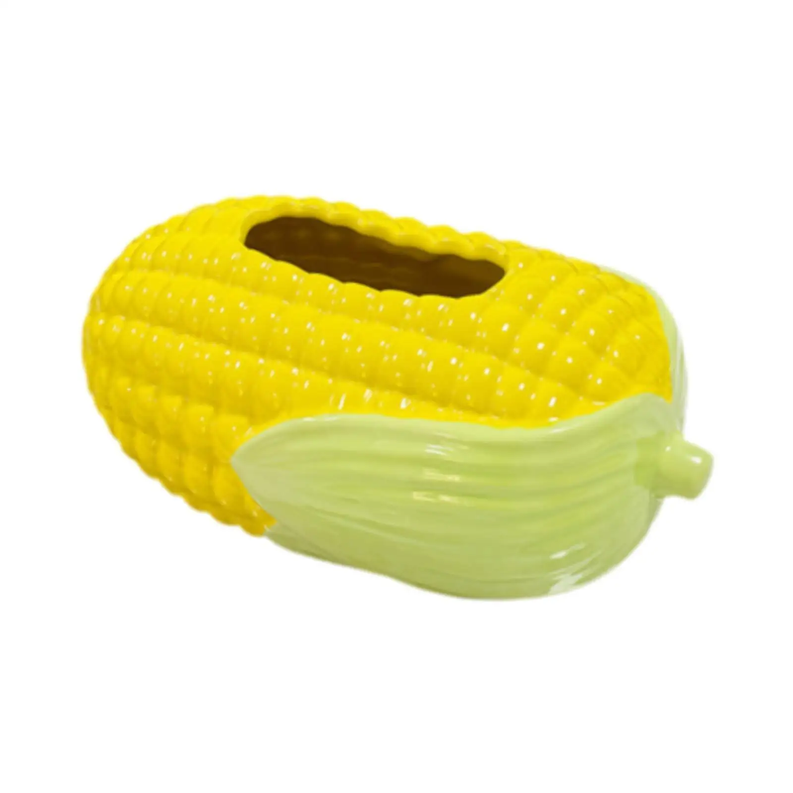 Creative Ceramic Corn Cute Tissue Box Holder Funny Tissue Dispenser Decorative Case for Living Room Car Bathroom Countertop