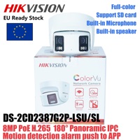 HIKVISION DS-2CD2387G2P-LSU/SL Full Color 8MP Panoramic ColorVu Fixed Turret Network Camera Built-In Microphone Speaker