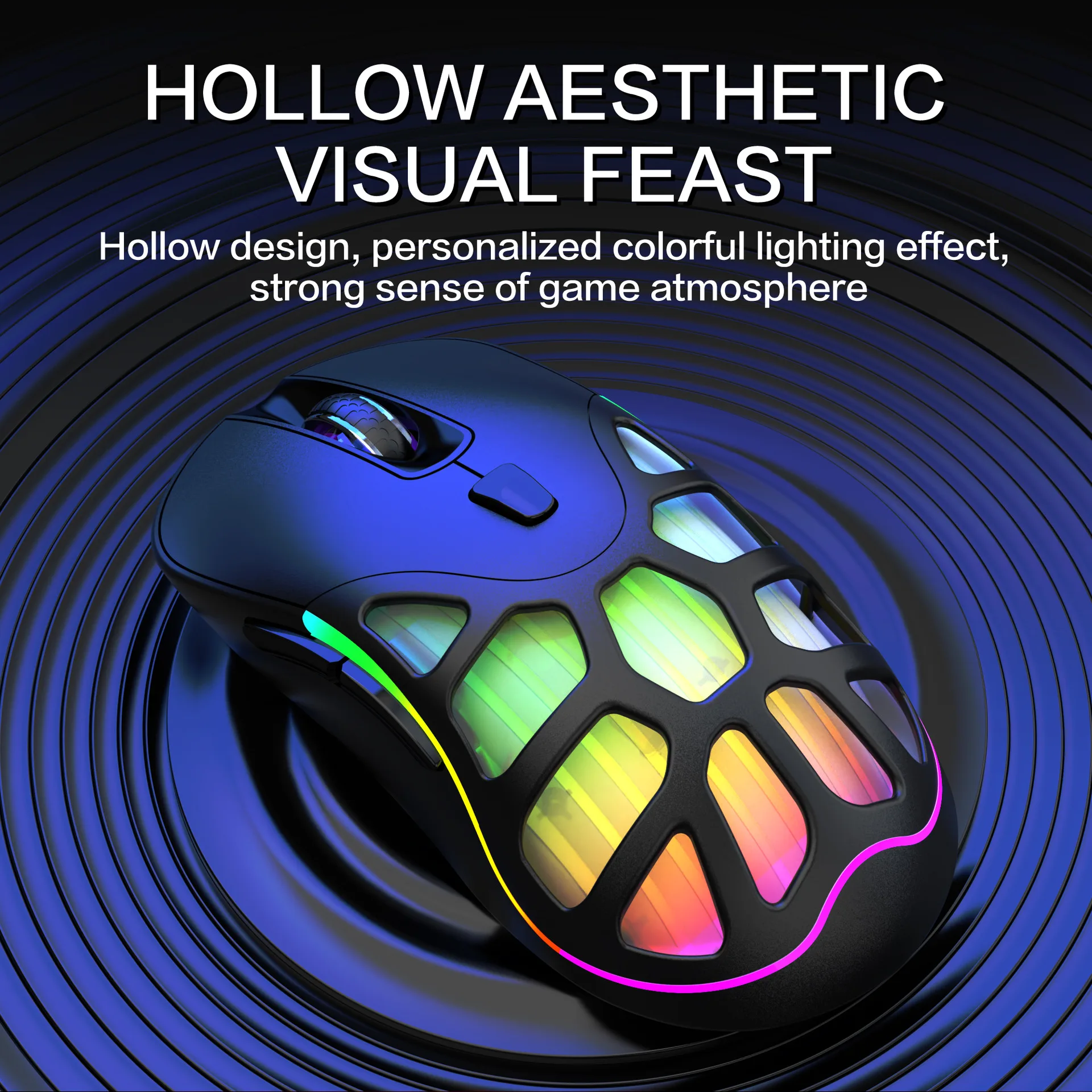 Luminous Cave Gaming Mouse Bluetooth 2.4G Dual-mode Mause Colorful Light Effect For Big Hand MausePlay Game Office Use