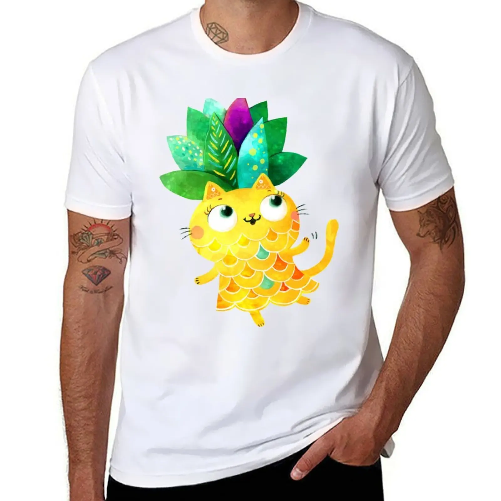 

Pineapple cat T-Shirt anime tshirt graphic t shirts for man T-Shirt
