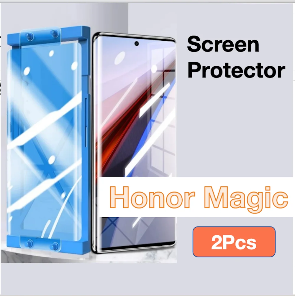 2 Stücke Für HONOR Magic 6 5 4 3 Pro Magic6 Magic5 Magic4 Magic3 Pro Gehärtetes Glas Displayschutzfolie Schutzhülle mit Installation Kit