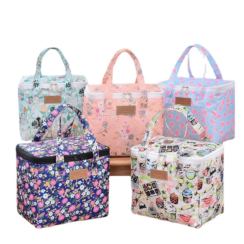 10L Hot Selling Square Insulation Bag Cooler Portable Ice Bag Fashion Print Lunch Bag Bento Bag Children\'s Lunch Box Bag Cooler