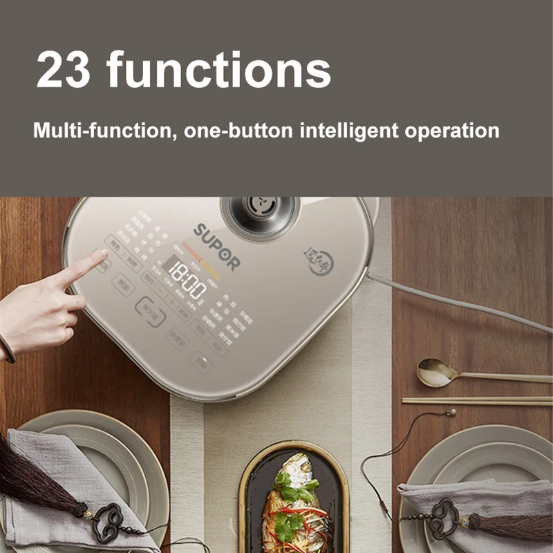 SUPOR อินฟราเรด IH หม้อหุงข้าว4L คุณภาพสูงถังด้านในกระจกนิรภัย Touch Panel สมาร์ทหม้อหุงข้าวไฟฟ้า SF40HC88