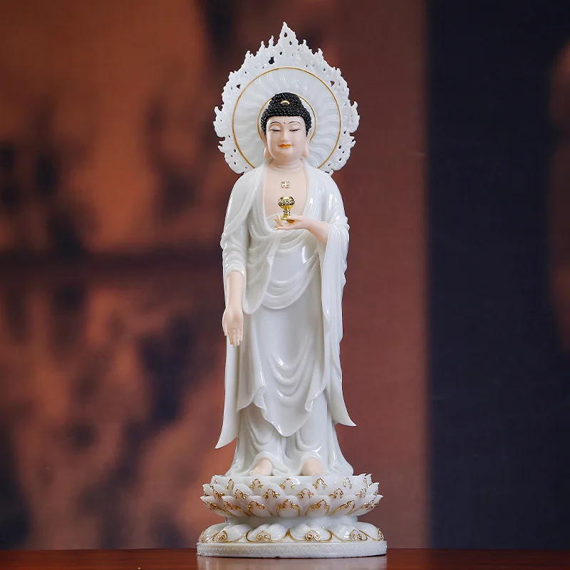 Imagen 3: Estatua de Buda de los Tres Santos del Oeste ZML, Estatua de Buda Guanyin Bodhisattva para el Hogar, Estatua de Buda Amitabha