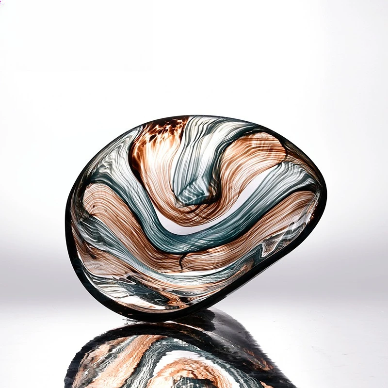 

Handmade light luxury Symphony glass fruit plate hotel model room villa living room dining room art ornament