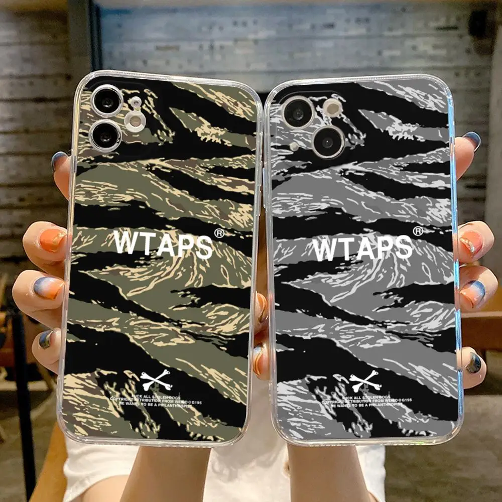 Luxury Japan Street WTAPS Phone Case FOR IPhone 15 14 13 12 11 Pro 14 15 Plus 13 Pro MAX XR XS Woman Transparent Covers