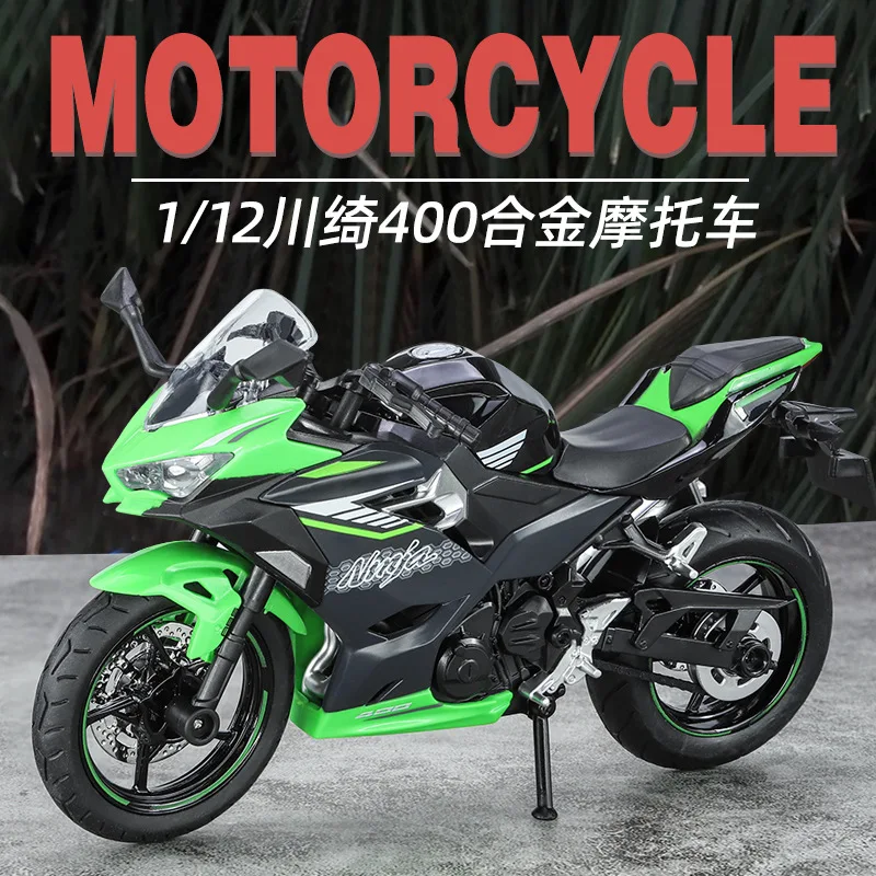 

1:12 400 Ninja Diecast Metal Motorcycle Model Trend Design Desktop Ornament Collection Souvenir Birthday Gift for Kids