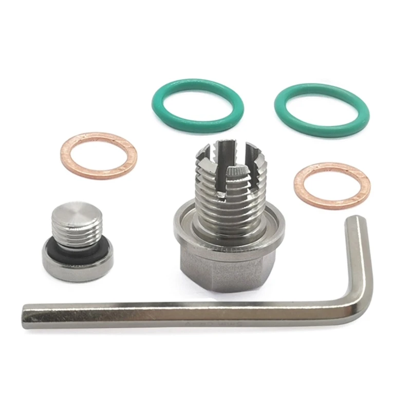 Convenient Oil Drain Plug with Wrench Stainless Steel Oil Drain Plug Repair Convenient Thread Repair set Durable