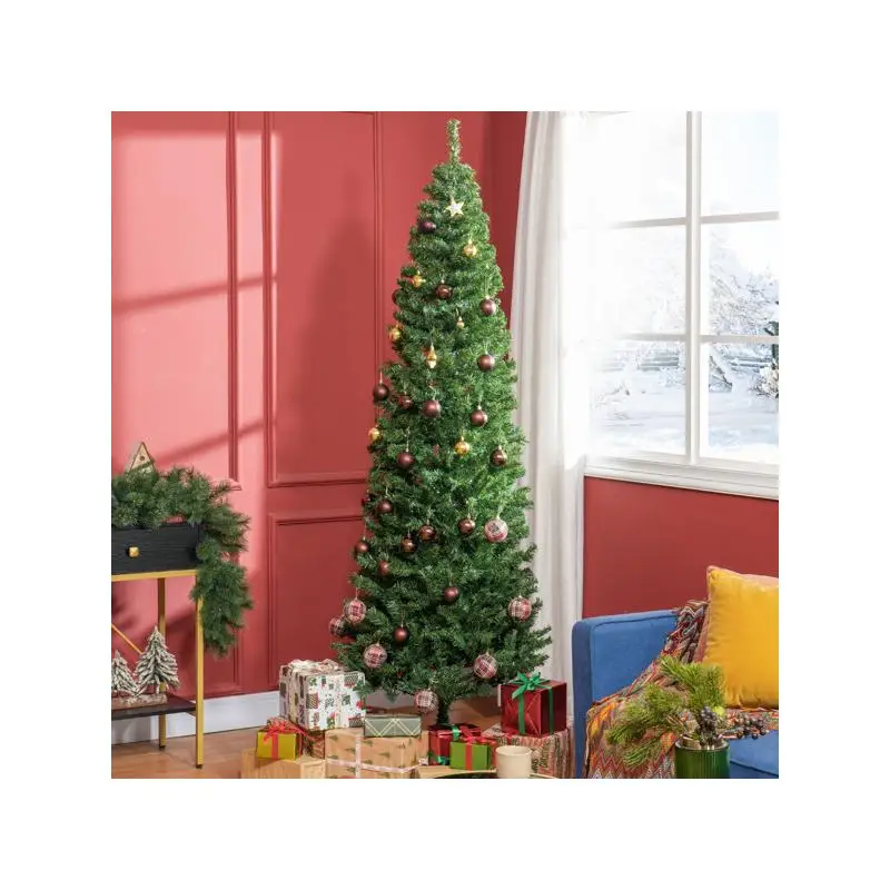

7ft Xmas Tree - Pre-Lit Artificial Christmas Tree with Warm White Lights for Holiday Home Decor