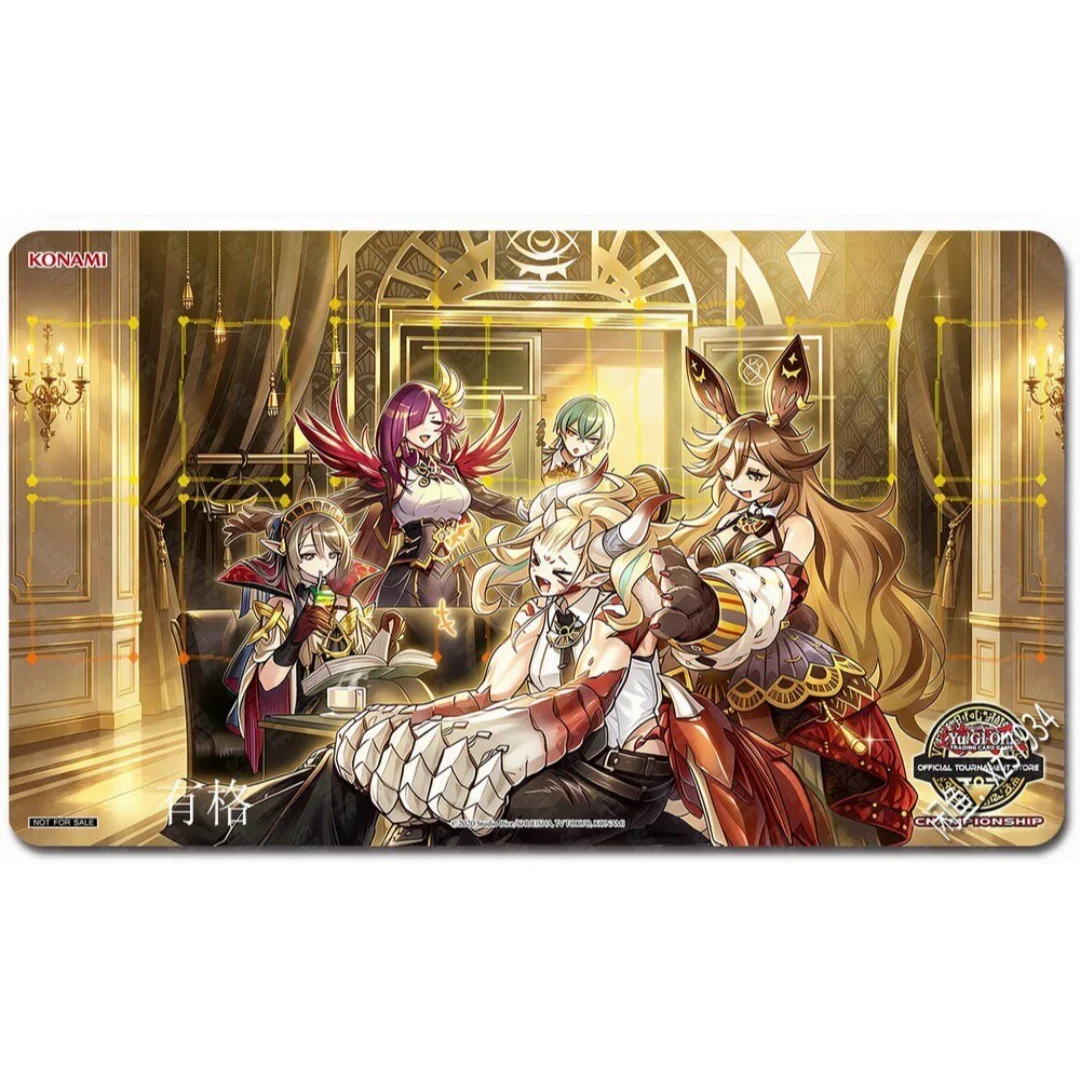 600x350mm Yu-Gi-Oh! DIY Stars of The Raised Moon Playmat Raise Moon-Silvya 2mmseamless Edge Single Rubber Board Game Card Pad