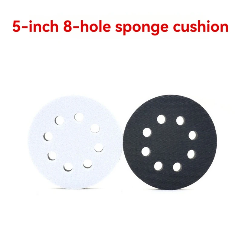 5x Interface Pads 5 Inch 8 Gat Haak & Loop Zacht Spons Schuim Schuren Interface Pad Voor Orbitale Schuurmachine Polijsten