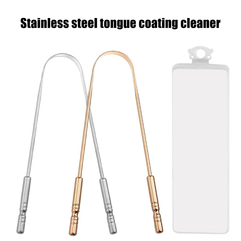 

1 шт., скребок для языка из нержавеющей стали, U-образный металлический скребок для очистки свежего дыхания, зубная щетка для языка с покрытием, инструменты для ухода за полостью рта